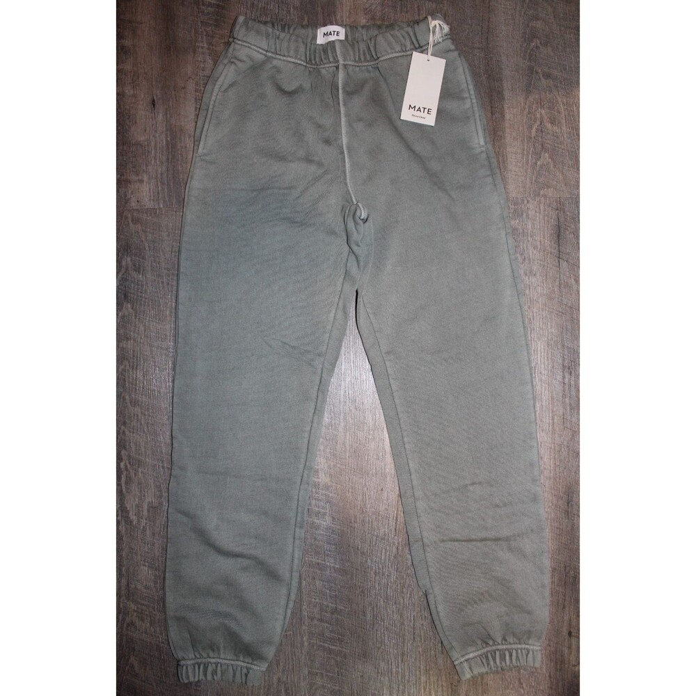 Mate The Label Organic Fleece Relaxed Pocket Jogger Sweatpants FOREST GREEN S